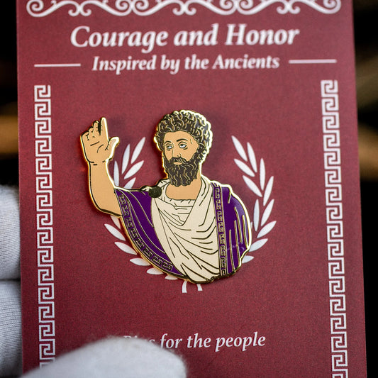 Marcus Aurelius Enamel Pin – Stoic Emperor Tribute Signum