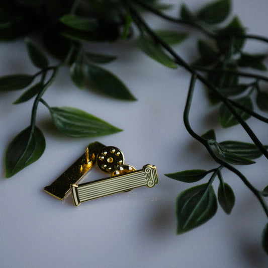 Ionic Column Enamel Pin – Classical Architecture Signum