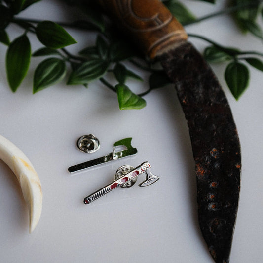 Viking War Axe Enamel Pin – Nordic Battle Weapon Signum