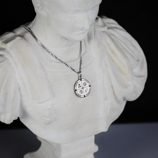 Four Stoic Virtues Necklace – Wisdom, Courage, Justice, Temperance Signum