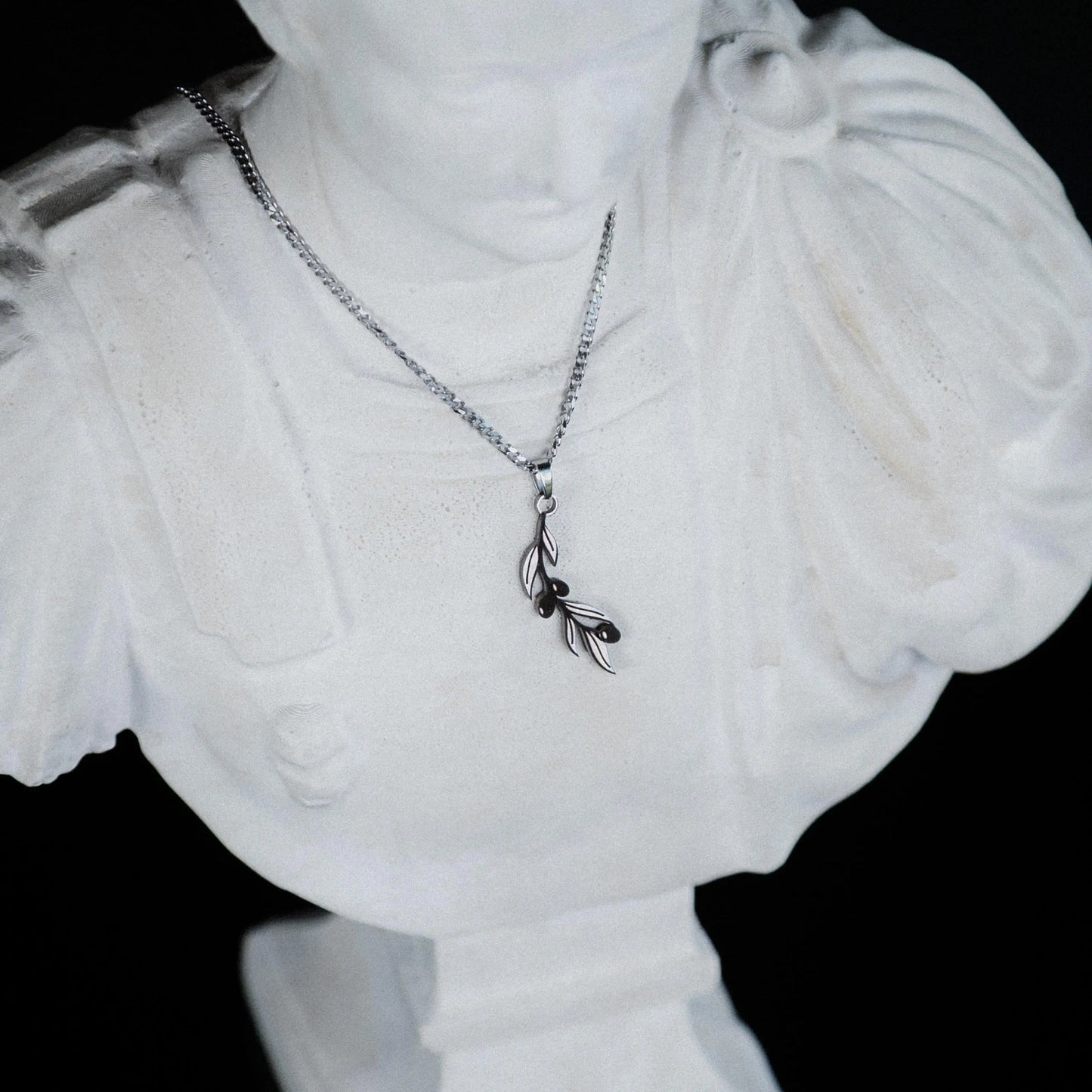 Olive Branch Stainless Steel Necklace – Stoic Jewellery Signum