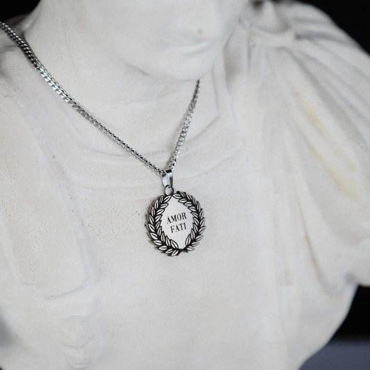 Amor Fati Necklace – Laurel Wreath Pendant Signum