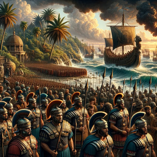 Roman soldiers preparing for battle in Britain