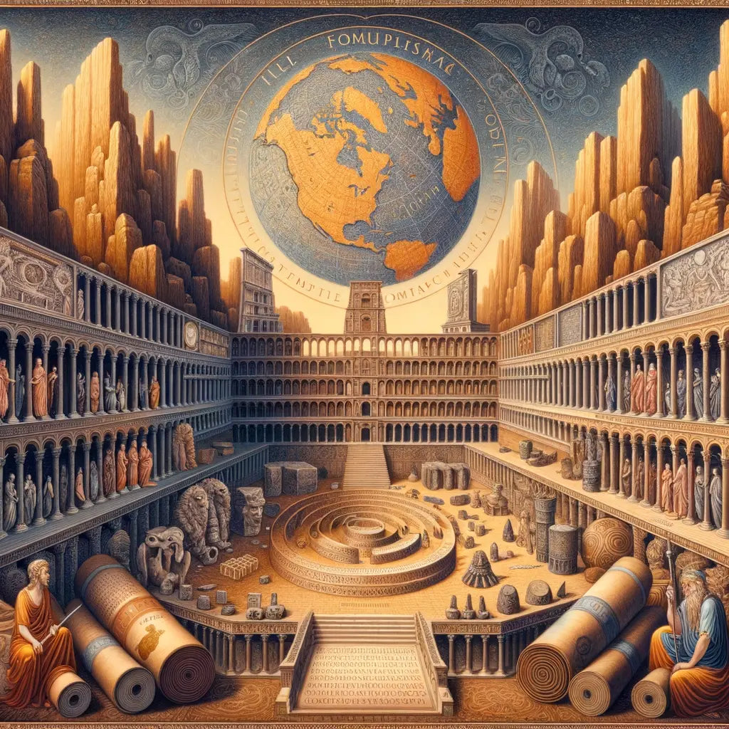 Illustrated map of Germanic language evolution, highlighting High German consonant shift, styled like 1960s historical epic films.