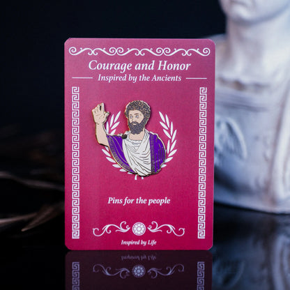 Marcus Aurelius Enamel Pin – Stoic Emperor Tribute Signum