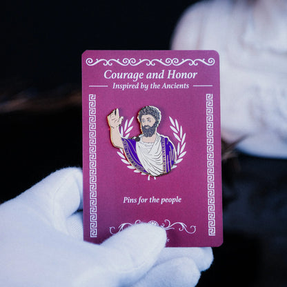 Marcus Aurelius Enamel Pin – Stoic Emperor Tribute Signum