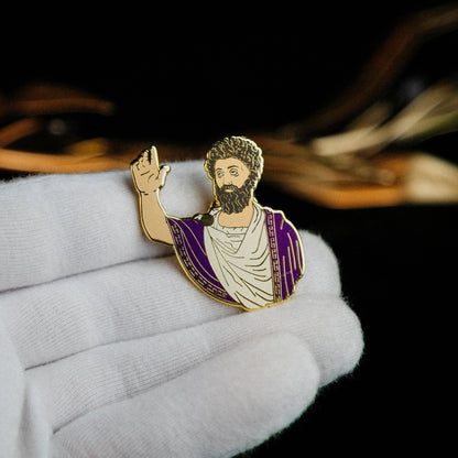 Marcus Aurelius Enamel Pin – Stoic Emperor Tribute Signum