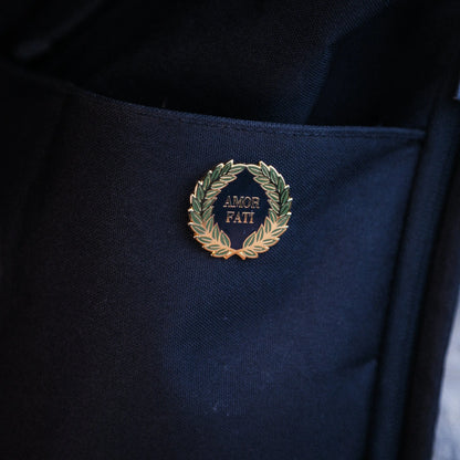 Roman Enamel Pin – Amor Fati – Stoic Laurel Wreath Signum