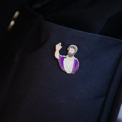 Marcus Aurelius Enamel Pin – Stoic Emperor Tribute Signum