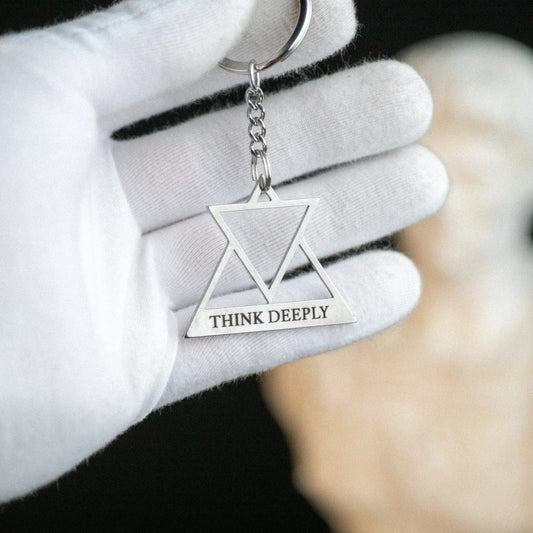 Live Simply Think Deeply Keychain – Simplicity Triangle Signum