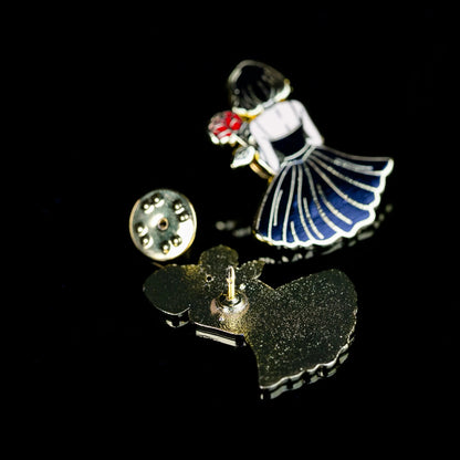 Anime Girl with Rose Enamel Pin Signum