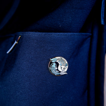 Yin Yang Koi Fish Pin – Enamel Lapel Pin for Balance