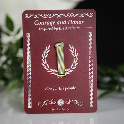Ionic Column Enamel Pin – Classical Architecture Signum