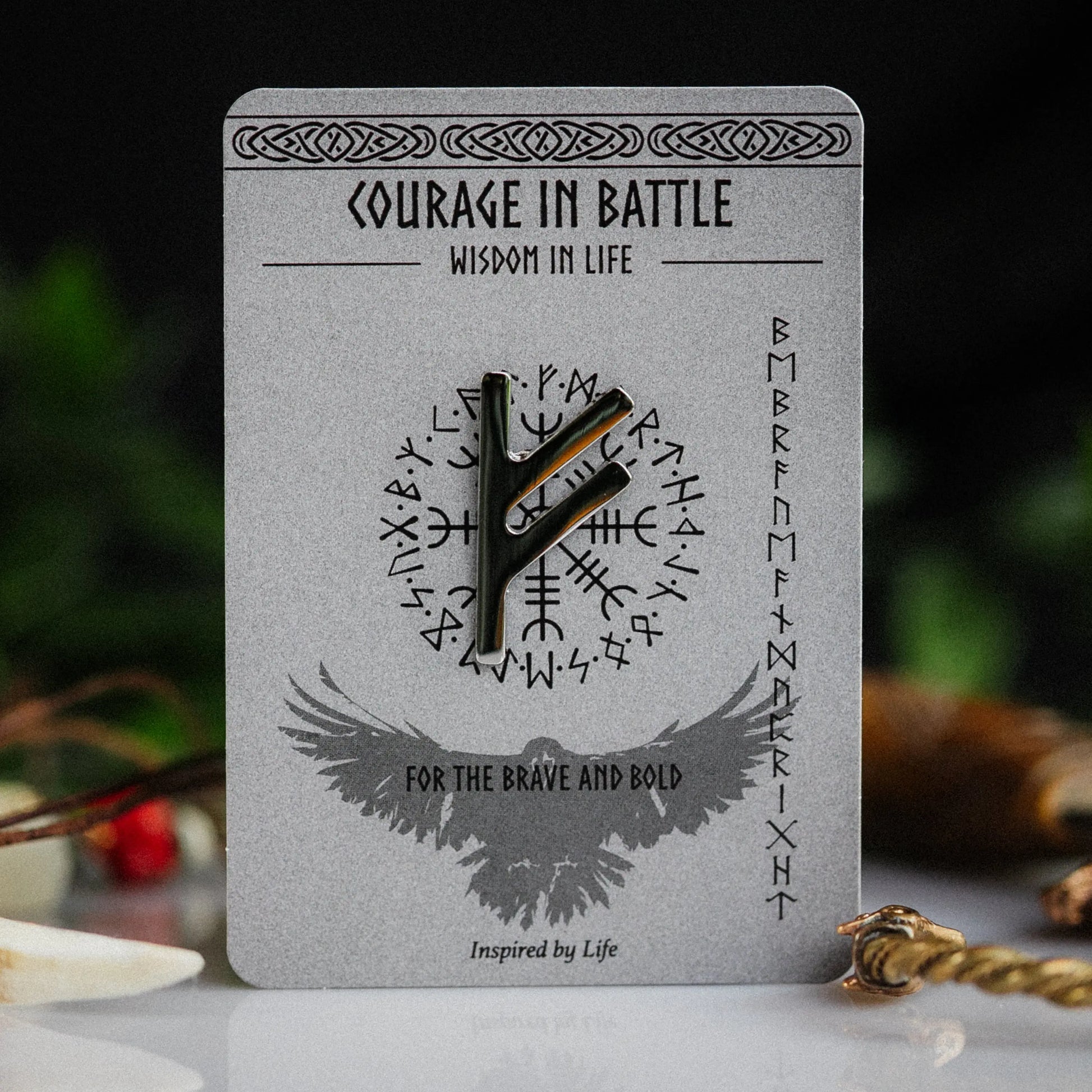 Rune Ansuz Enamel Pin – Norse Wisdom Signum