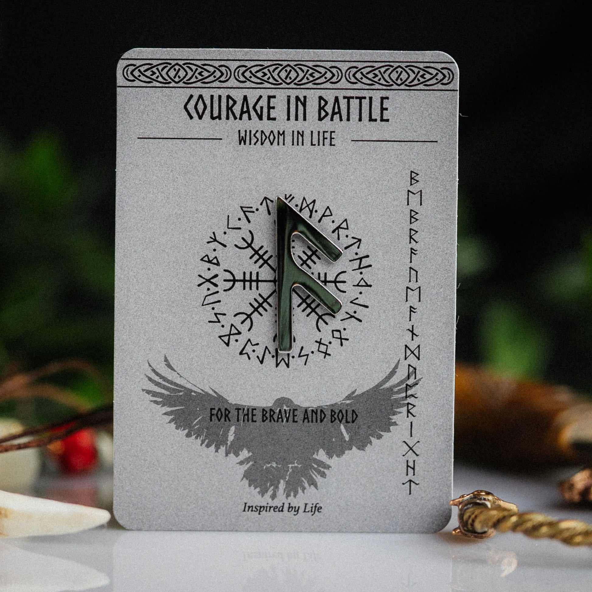 Rune Fehu Enamel Pin – Wealth, Power & Prosperity Signum