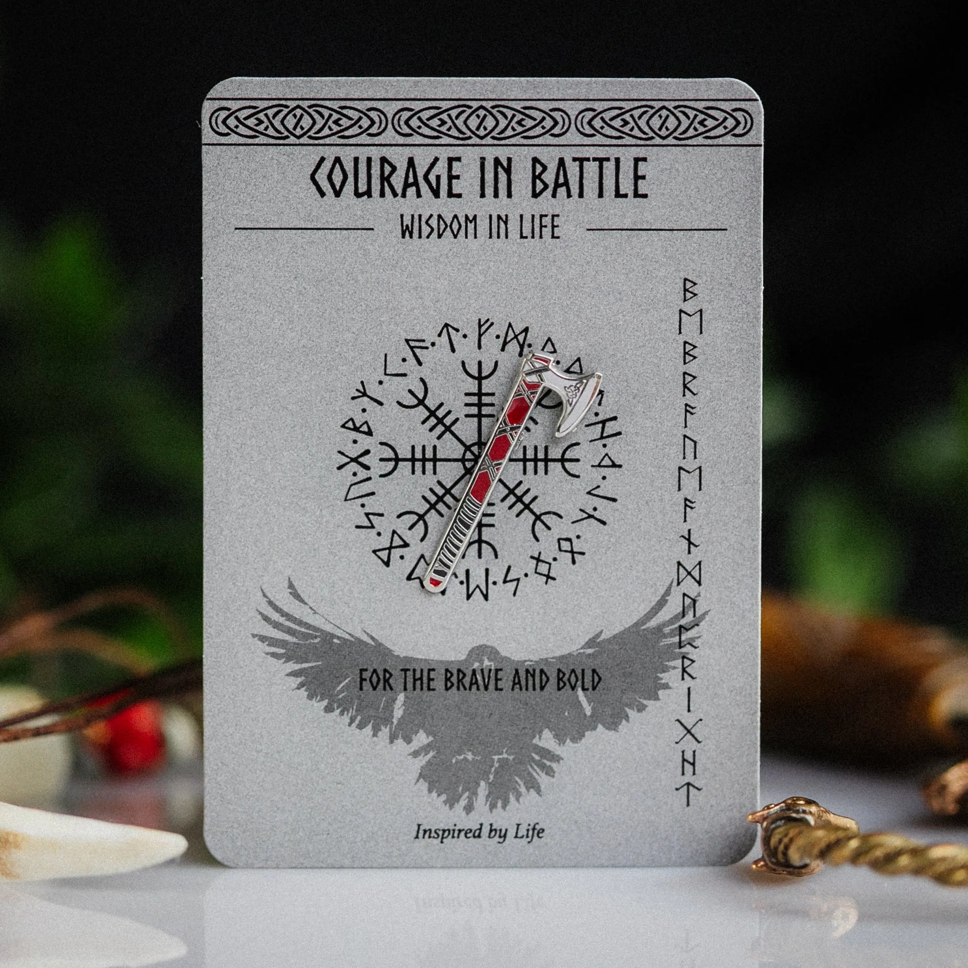 Viking War Axe Enamel Pin – Nordic Battle Weapon Signum