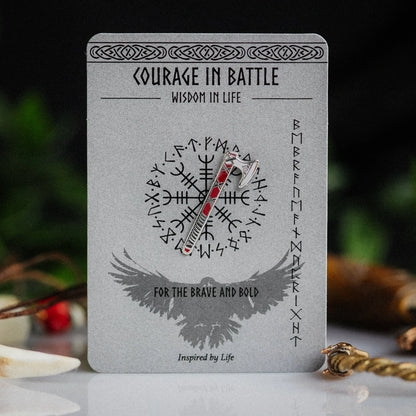 Viking War Axe Enamel Pin – Nordic Battle Weapon Signum