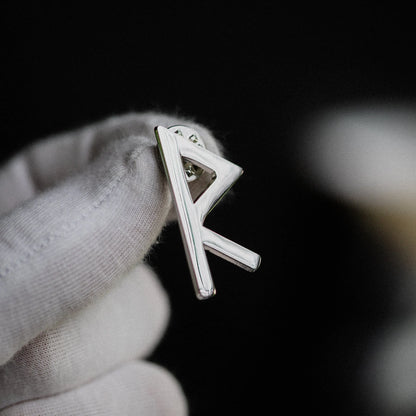 Rune Raidho Enamel Pin – Norse Journey Signum
