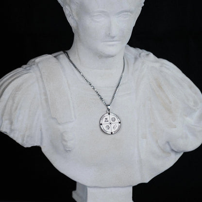 Four Stoic Virtues Necklace – Wisdom, Courage, Justice, Temperance Signum