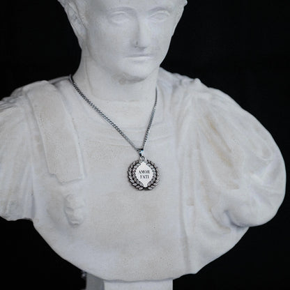Amor Fati Necklace – Laurel Wreath Pendant Signum