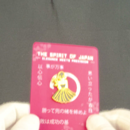 Anime Girl with Rose Enamel Pin